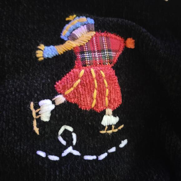 Alfred Dunner Women's Sweater Size PXL Snowflake and skaters design Front Zip - Picture 7 of 11